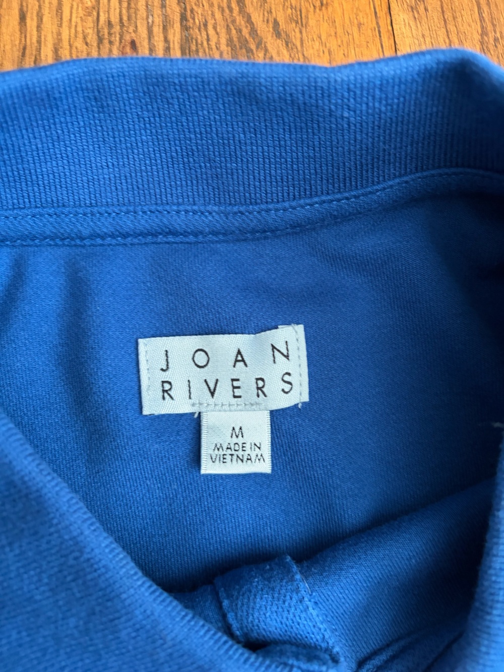 Joan Rivers Cotton Pique Polo Shirt Navy Bumblebee Collared Women's Size Medium - Picture 3 of 7